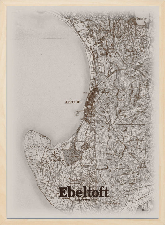 Ebeltoft anno år 1875 | retro plakat fra din HjemEgn | hurtig levering og høj kvalitet [køb nu] 