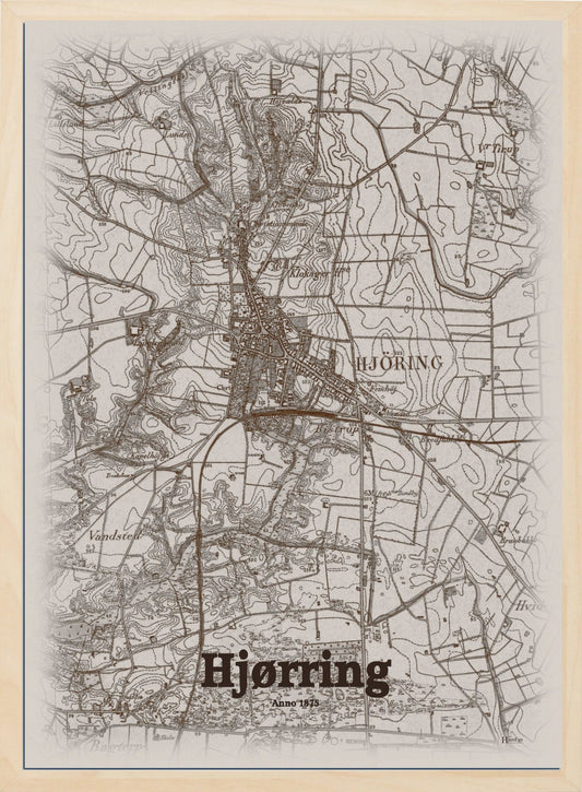 Hjørring anno år 1875 | retro plakat fra din HjemEgn | hurtig levering og høj kvalitet [køb nu] 