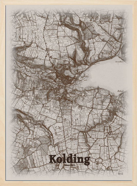 Kolding anno år 1875 | retro plakat fra din HjemEgn | hurtig levering og høj kvalitet [køb nu] 