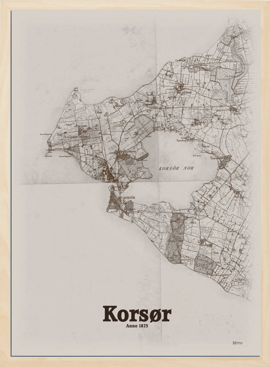 Korsør anno år 1875 | retro plakat fra din HjemEgn | hurtig levering og høj kvalitet [køb nu] 