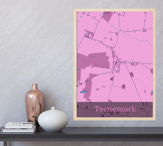 Tornemark plakat i farve  og HjemEgn.dk design firkantet. Design bykort for Tornemark