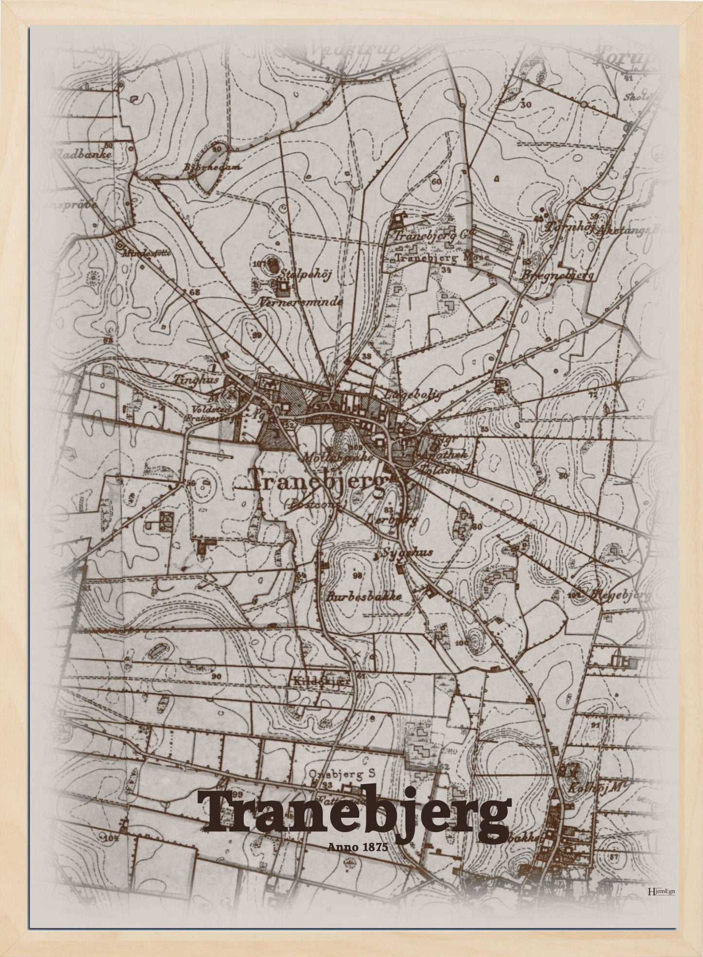 Tranebjerg Samsø anno år 1875 | retro plakat fra din HjemEgn | hurtig levering og høj kvalitet [køb nu]